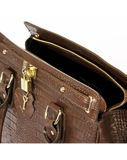 Sac à main en Cuir Sage marron - 36x18x27 cm