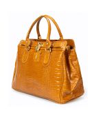 Sac à main en Cuir Sage cognac - 36x18x27 cm