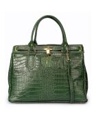 Sac à main en Cuir Sage vert - 36x18x27 cm