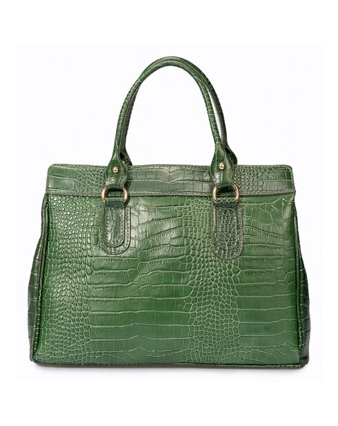 Sac à main en Cuir Sage vert - 36x18x27 cm