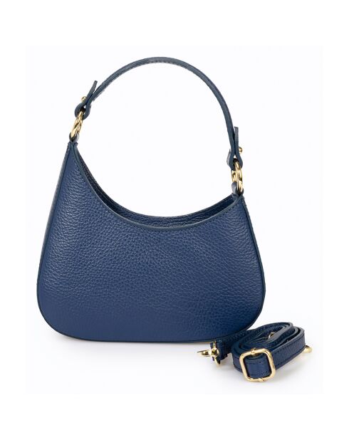 Sac à bandoulière en Cuir Nevia bleu - 20x6x10 cm