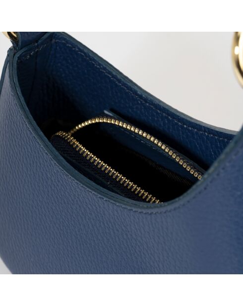 Sac à bandoulière en Cuir Nevia bleu - 20x6x10 cm
