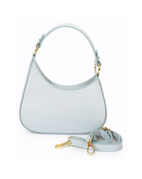 Sac à bandoulière en Cuir Nevia bleu - 20x6x10 cm