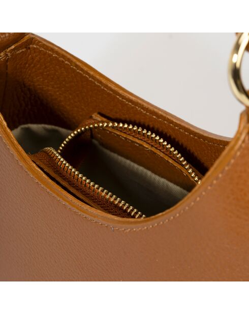 Sac à bandoulière en Cuir Nevia cognac - 20x6x10 cm