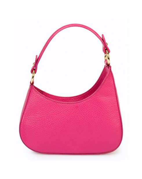 Sac à bandoulière en Cuir Nevia fuchsia - 20x6x10 cm