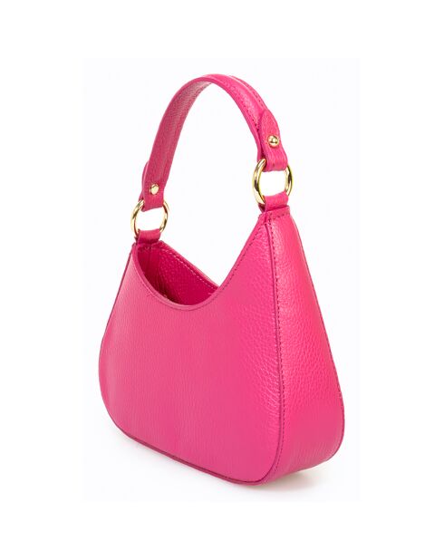 Sac à bandoulière en Cuir Nevia fuchsia - 20x6x10 cm