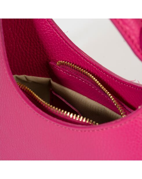 Sac à bandoulière en Cuir Nevia fuchsia - 20x6x10 cm
