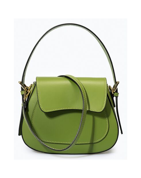 Sac à main en Cuir Edna vert clair - 24x9x19 cm