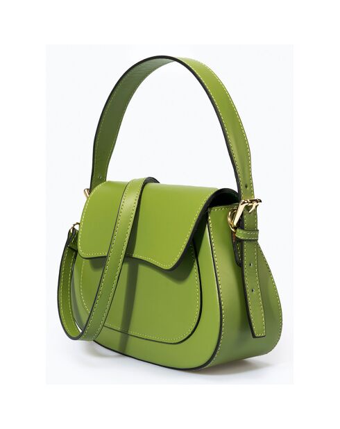 Sac à main en Cuir Edna vert clair - 24x9x19 cm
