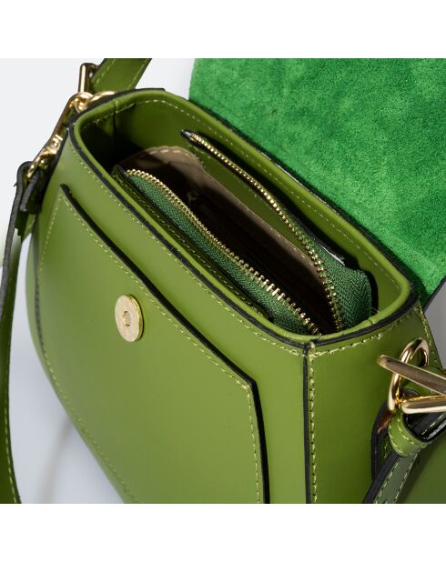 Sac à main en Cuir Edna vert clair - 24x9x19 cm