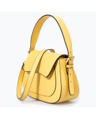 Sac à main en Cuir Edna jaune canari - 24x9x19 cm