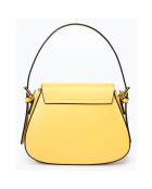 Sac à main en Cuir Edna jaune canari - 24x9x19 cm