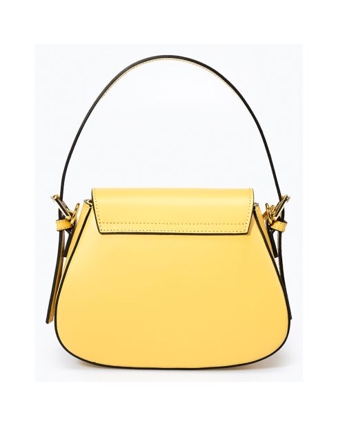 Sac à main en Cuir Edna jaune canari - 24x9x19 cm