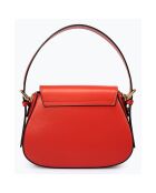 Sac à main en Cuir Edna rouge/cognac - 24x9x19 cm