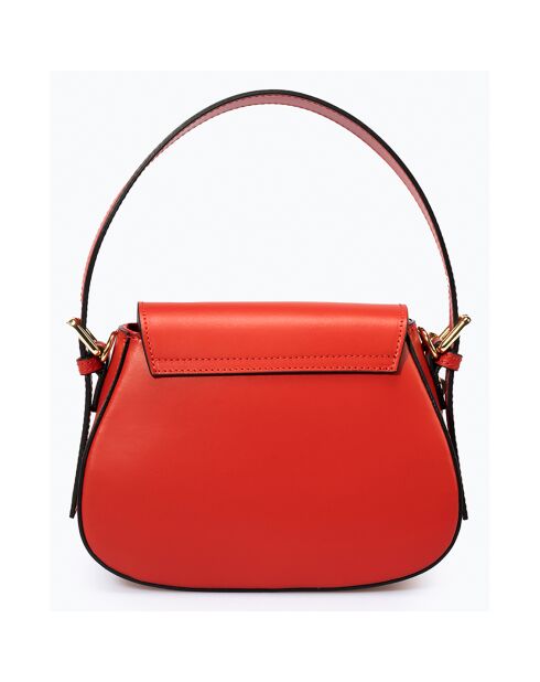 Sac à main en Cuir Edna rouge/cognac - 24x9x19 cm