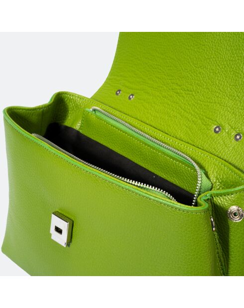Sac à bandoulière en Cuir Fania vert clair - 34x10x22 cm