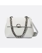 Sac à bandoulière en Cuir Fania blanc - 34x10x22 cm