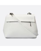 Sac à bandoulière en Cuir Fania blanc - 34x10x22 cm