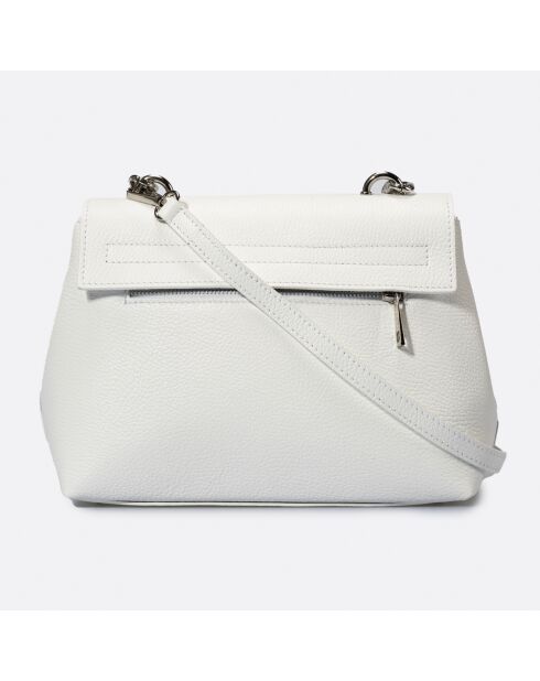 Sac à bandoulière en Cuir Fania blanc - 34x10x22 cm