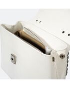 Sac à bandoulière en Cuir Fania blanc - 34x10x22 cm