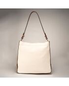 Sac à main en Cuir Trani beige/cognac - 33x10x29 cm