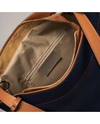 Sac à main en Cuir Trani bleu/cognac - 33x10x29 cm