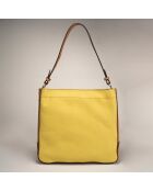 Sac à main en Cuir Trani cognac/pistache - 33x10x29 cm