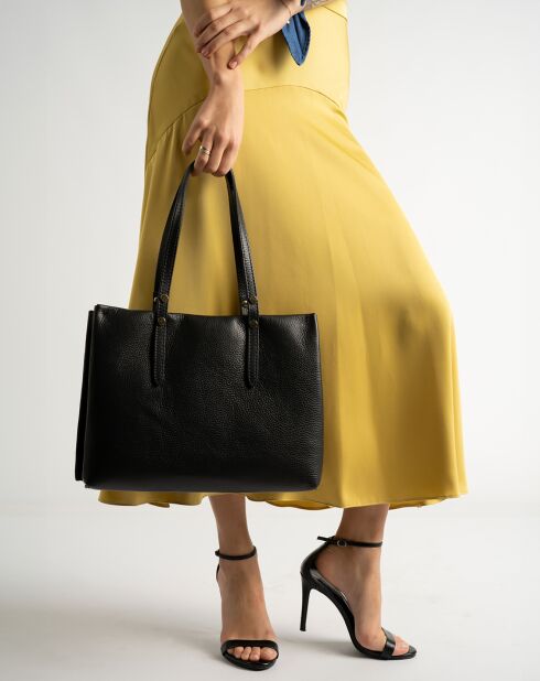 Sac à main en Cuir Bianca noir - 30x11x23 cm