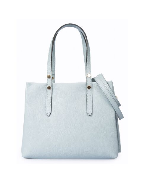 Sac à main en Cuir Bianca bleu ciel - 30x11x23 cm