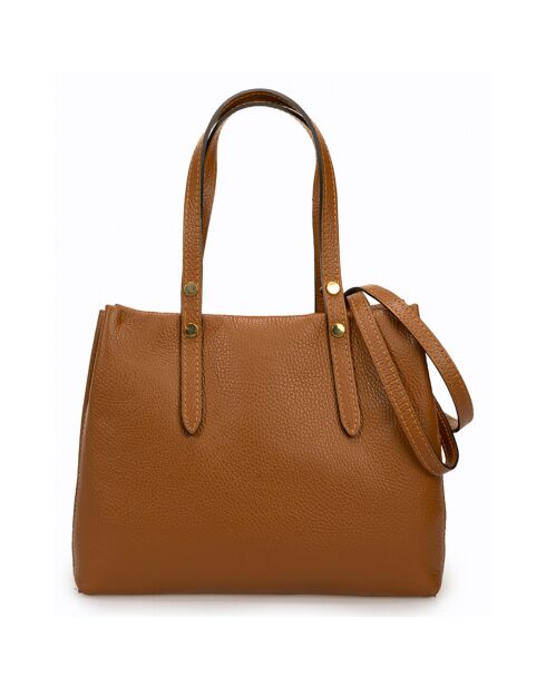 Sac à main en Cuir Bianca cognac - 30x11x23 cm