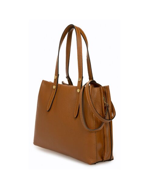 Sac à main en Cuir Bianca cognac - 30x11x23 cm