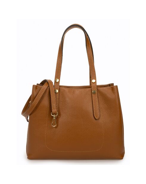 Sac à main en Cuir Bianca cognac - 30x11x23 cm