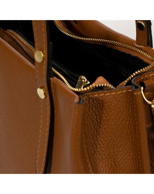 Sac à main en Cuir Bianca cognac - 30x11x23 cm