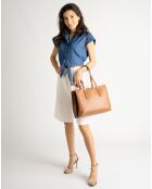 Sac à main en Cuir Bianca cognac - 30x11x23 cm