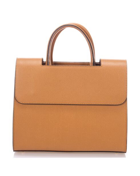 Sac à main en Cuir Zita cognac - 30x13x23 cm
