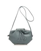 Sac bandoulière en Cuir Renata bleu - 28x7x20 cm
