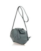 Sac bandoulière en Cuir Renata bleu - 28x7x20 cm