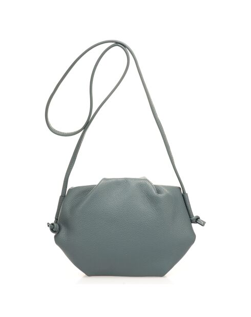 Sac bandoulière en Cuir Renata bleu - 28x7x20 cm