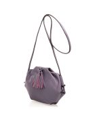 Sac bandoulière en Cuir Renata violet - 28x7x20 cm