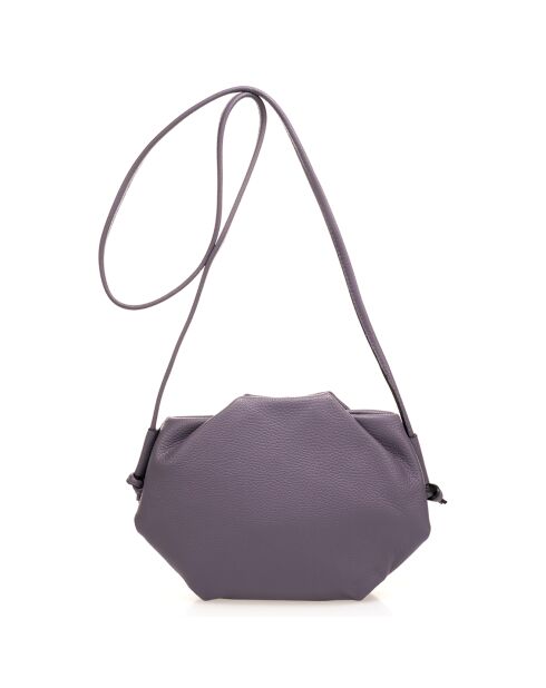 Sac bandoulière en Cuir Renata violet - 28x7x20 cm