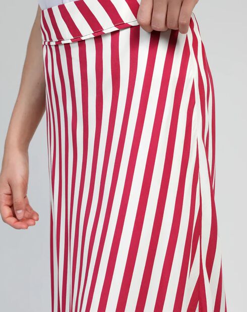 Jupe Galvily stipe framboise