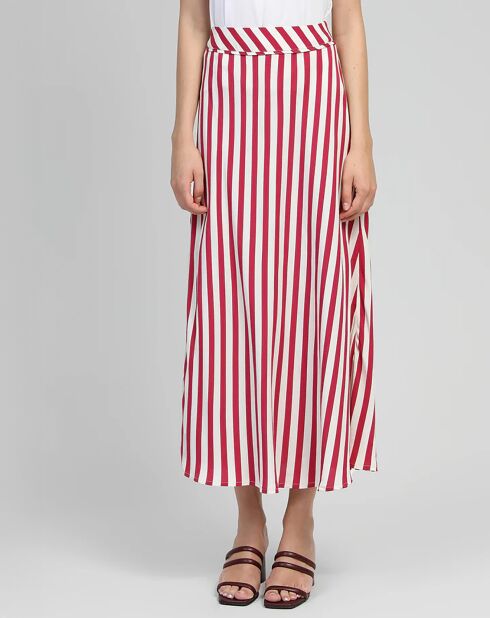 Jupe Galvily stipe framboise