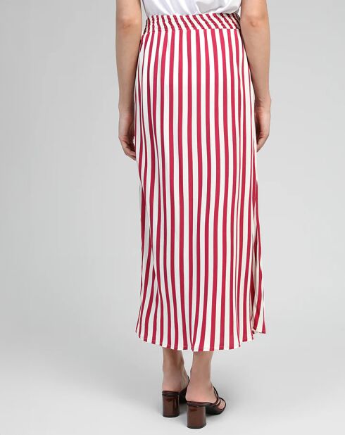 Jupe Galvily stipe framboise