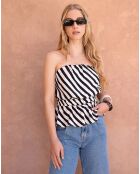 Top Kitry stipe noir