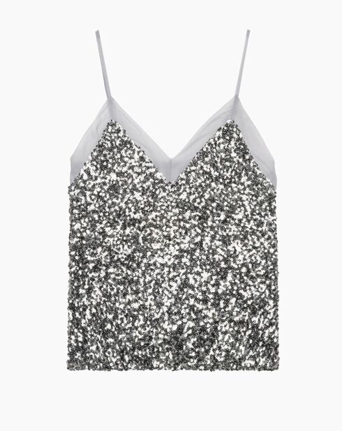 Top Adonis à sequins gris