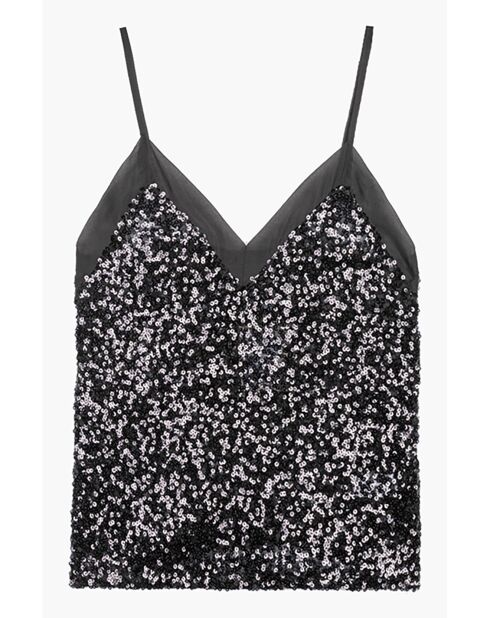 Top Adonis à sequins noir