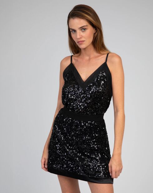 Top Adonis à sequins noir