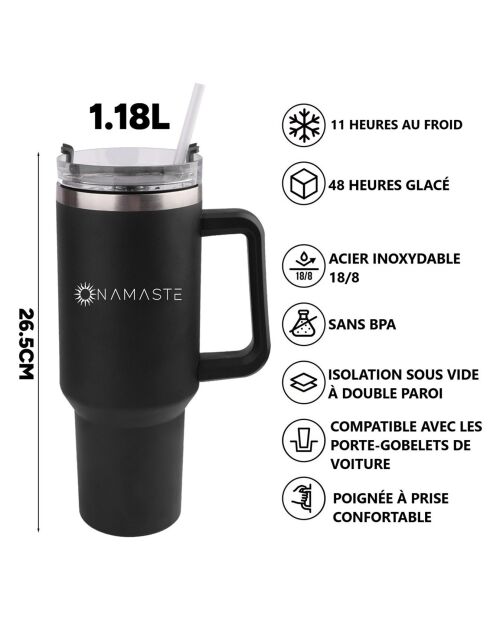Thermos Isotherme Onamaste 1.2L noir