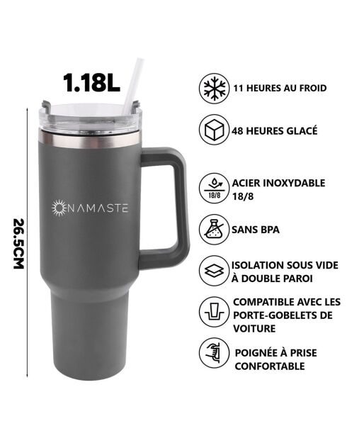 Thermos Isotherme Onamaste 1.2L gris