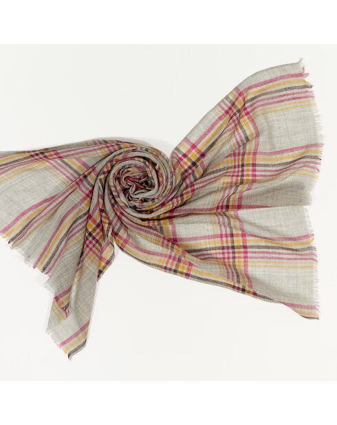 Écharpe 100% Laine Tartan grise